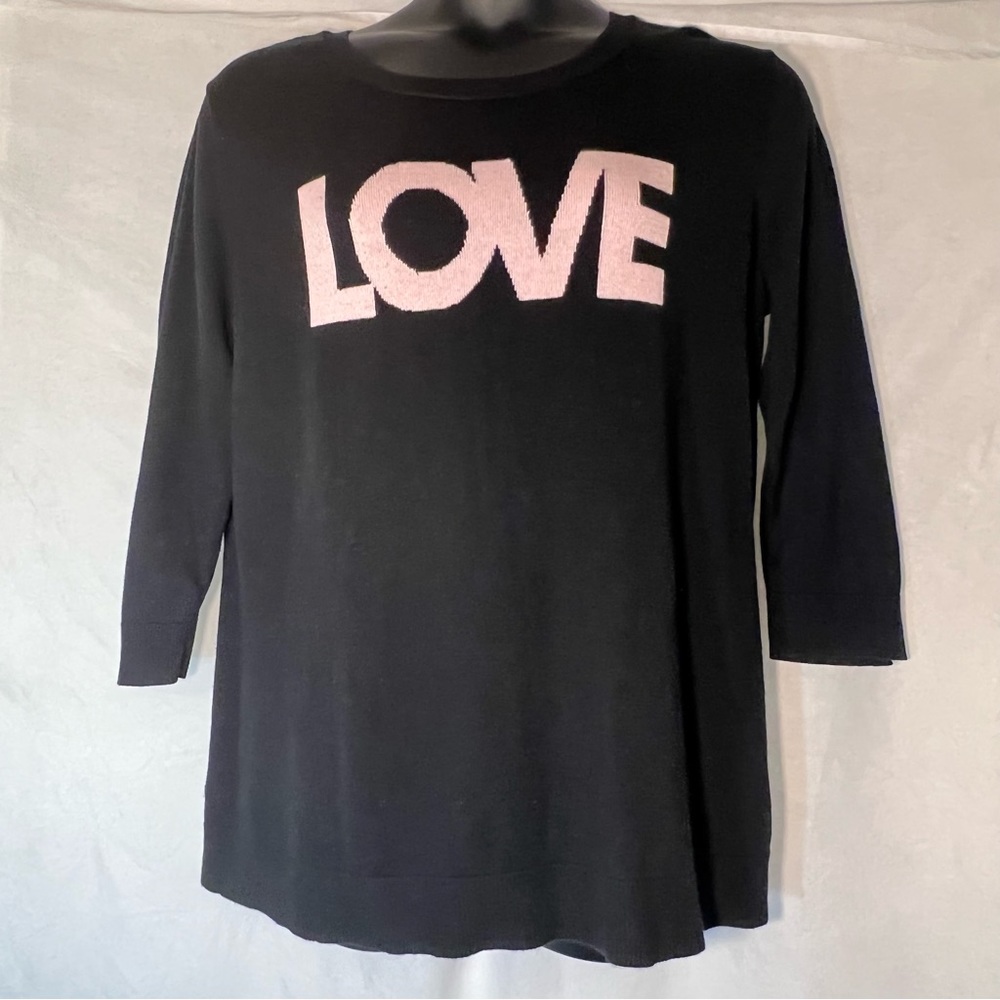 NY&CO black & pink LOVE crewneck sweater, XXL